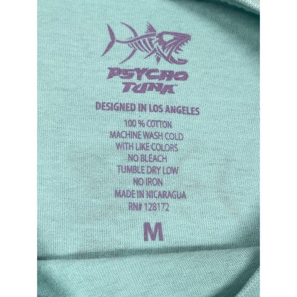 Psycho Tuna Paradise Green T-shirt Size M Classic Truck & Surfboard Longboard - Picture 3 of 10